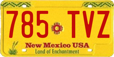 NM license plate 785TVZ