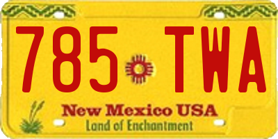 NM license plate 785TWA
