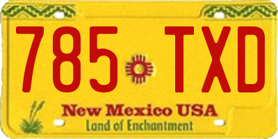 NM license plate 785TXD