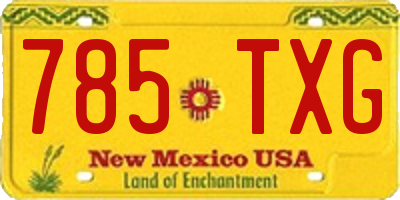 NM license plate 785TXG