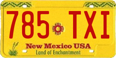 NM license plate 785TXI