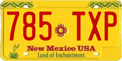 NM license plate 785TXP