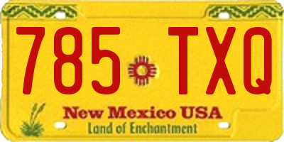 NM license plate 785TXQ