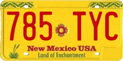 NM license plate 785TYC
