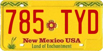 NM license plate 785TYD