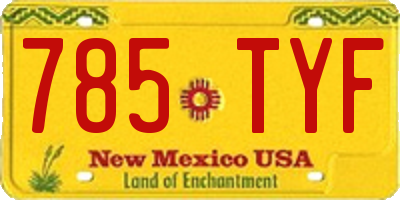 NM license plate 785TYF