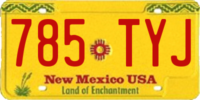 NM license plate 785TYJ