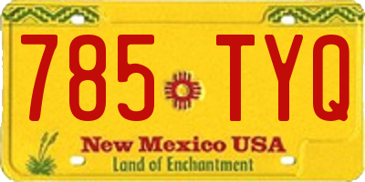 NM license plate 785TYQ