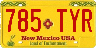 NM license plate 785TYR
