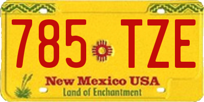 NM license plate 785TZE