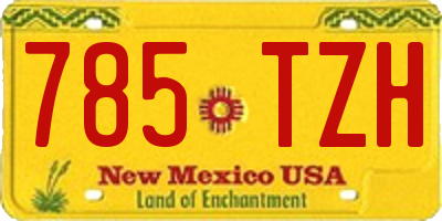 NM license plate 785TZH
