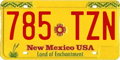 NM license plate 785TZN