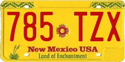 NM license plate 785TZX