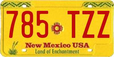 NM license plate 785TZZ