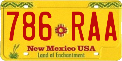 NM license plate 786RAA