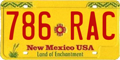 NM license plate 786RAC