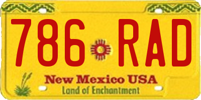 NM license plate 786RAD