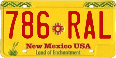 NM license plate 786RAL