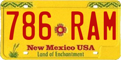 NM license plate 786RAM