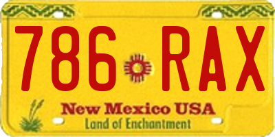 NM license plate 786RAX