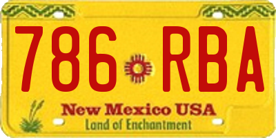 NM license plate 786RBA