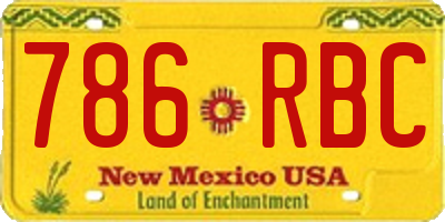 NM license plate 786RBC