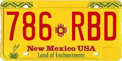 NM license plate 786RBD