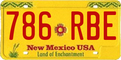 NM license plate 786RBE
