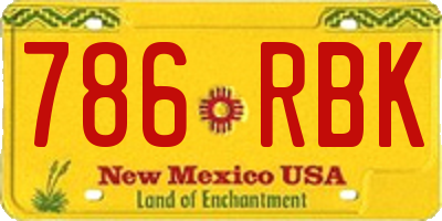 NM license plate 786RBK