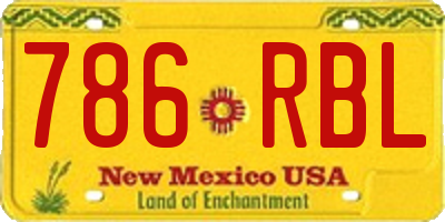 NM license plate 786RBL