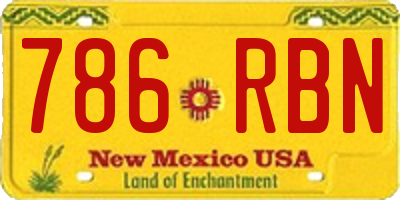 NM license plate 786RBN