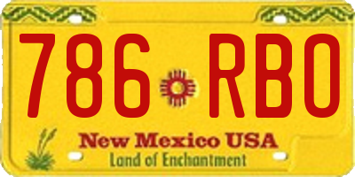 NM license plate 786RBO