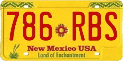 NM license plate 786RBS