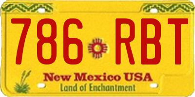 NM license plate 786RBT