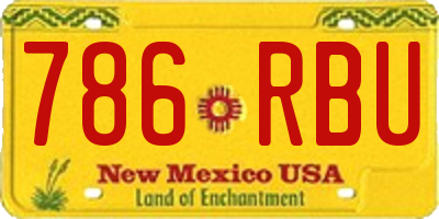 NM license plate 786RBU