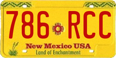 NM license plate 786RCC