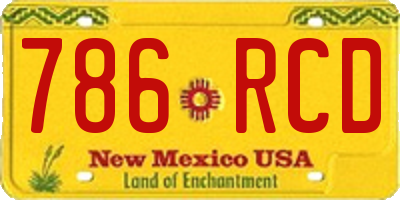NM license plate 786RCD