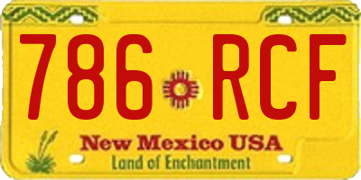 NM license plate 786RCF