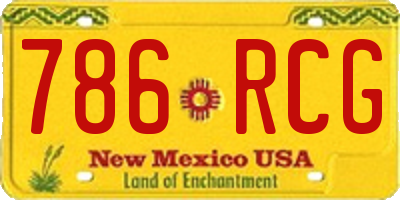 NM license plate 786RCG