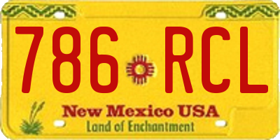 NM license plate 786RCL