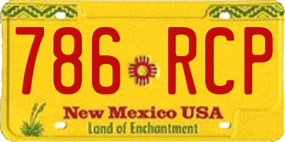 NM license plate 786RCP