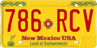 NM license plate 786RCV