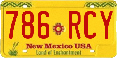NM license plate 786RCY