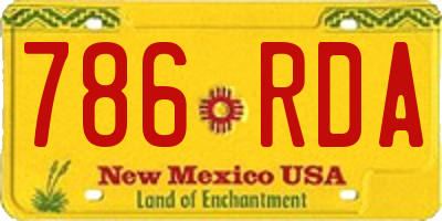 NM license plate 786RDA