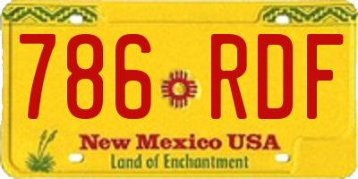 NM license plate 786RDF