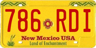 NM license plate 786RDI