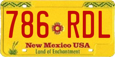 NM license plate 786RDL