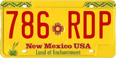 NM license plate 786RDP