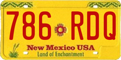NM license plate 786RDQ