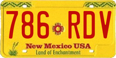 NM license plate 786RDV